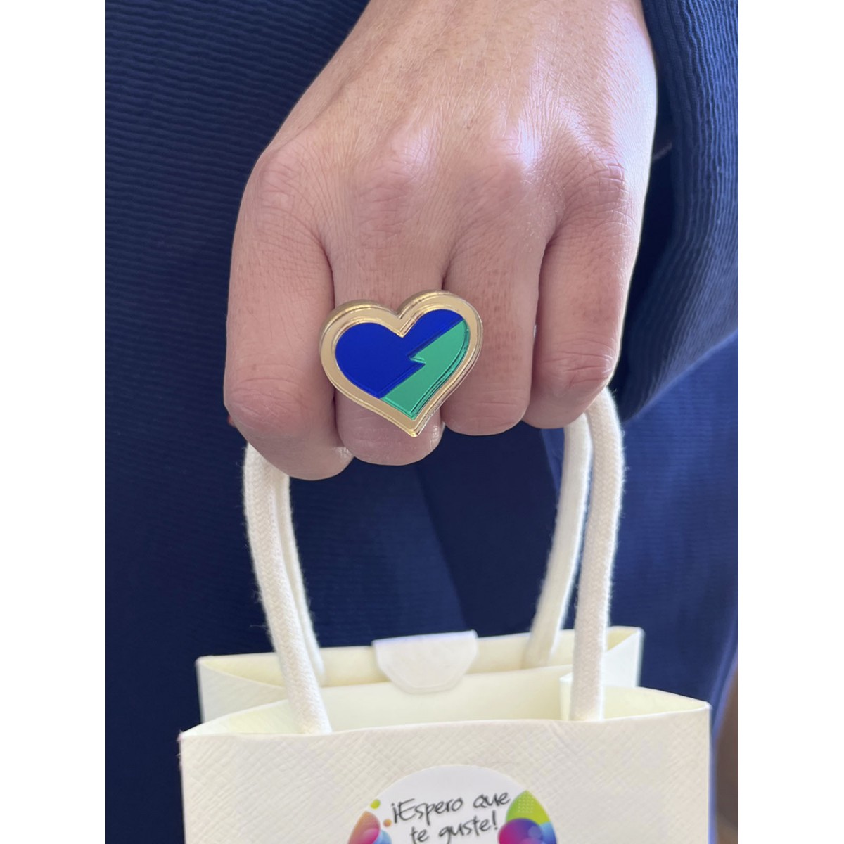 CORAZÓN PARTÍO ORO ANILLO
